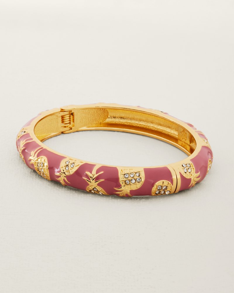 Harbor Glow Pineapple Pink Enamel Bangle