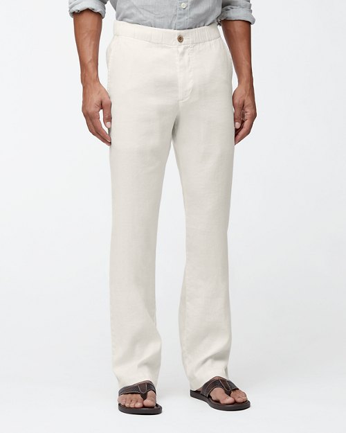 Big & Tall Beach Linen Elastic-Waist Pants