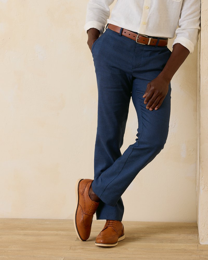 Thumbnail for Big & Tall Latigo Beach Linen-Blend Flat-Front Pants