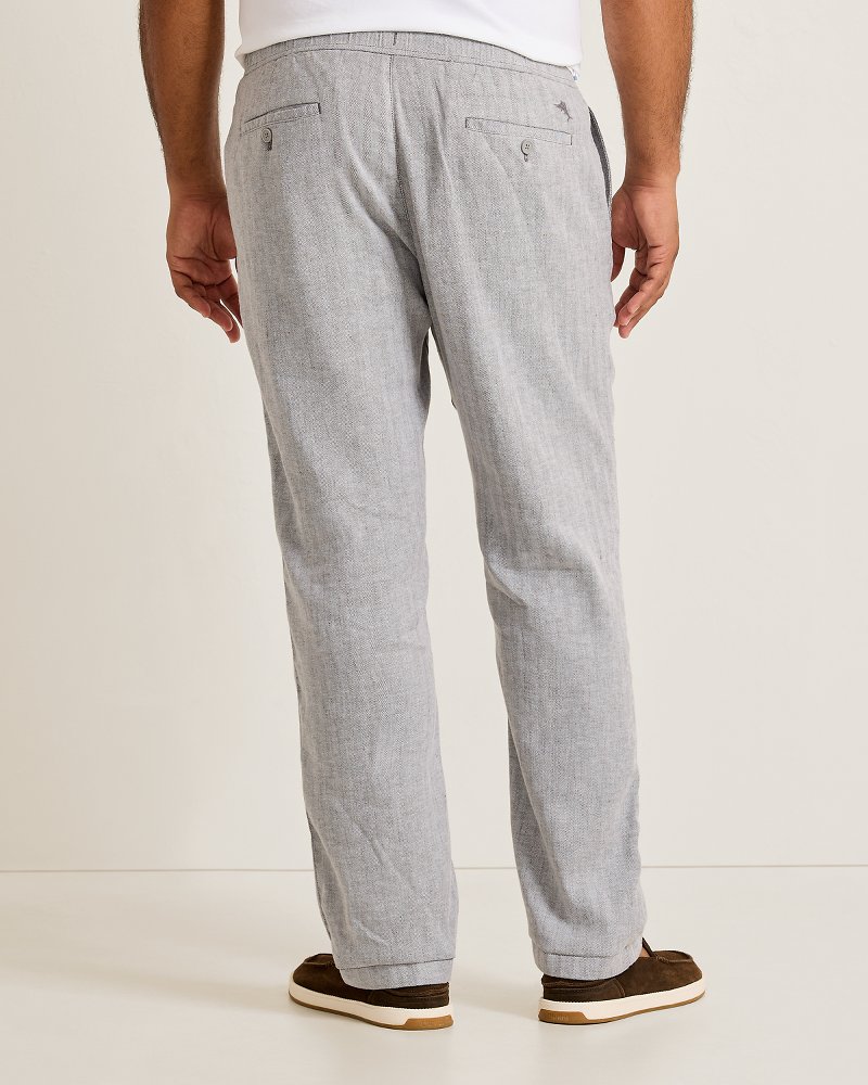Big & Tall Beach Coast Stretch-Linen E-Waist Pants