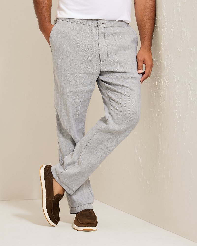 Big & Tall Beach Coast Stretch-Linen E-Waist Pants
