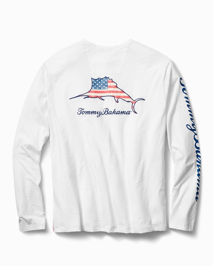 Big & Tall Patriotic Billboard Marlin Long-Sleeve T-Shirt