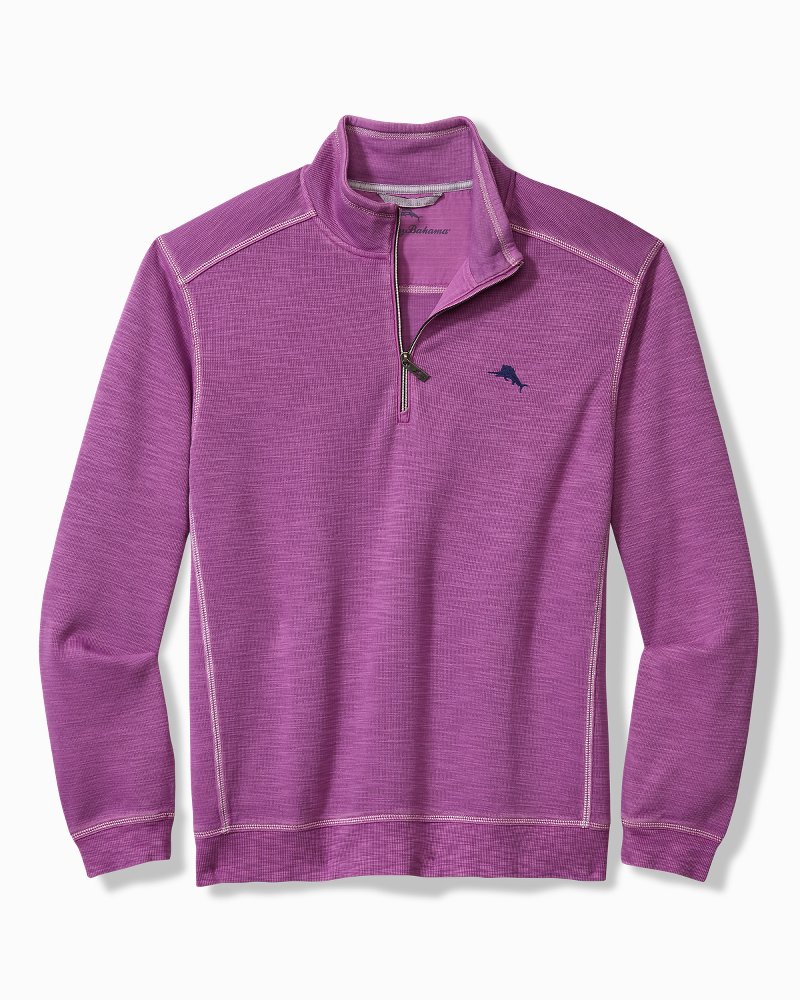 Men's Big & Tall Quarter Zip-up Sweatshirt - Original Use™ Purple