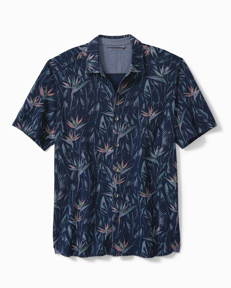 Big & Tall Indigo of Paradise Knit Camp Shirt