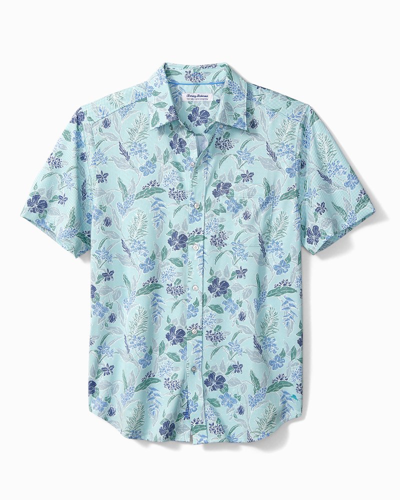 Thumbnail for Big & Tall San Lucio Aqua Isles IslandZone® Stretch Camp Shirt