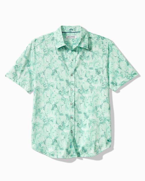 Big & Tall San Lucio Brushstroke Flora IslandZone® Stretch Short-Sleeve Shirt