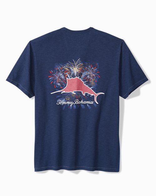 Big & Tall Red, White, and Marlin Lux Short-Sleeve T-Shirt