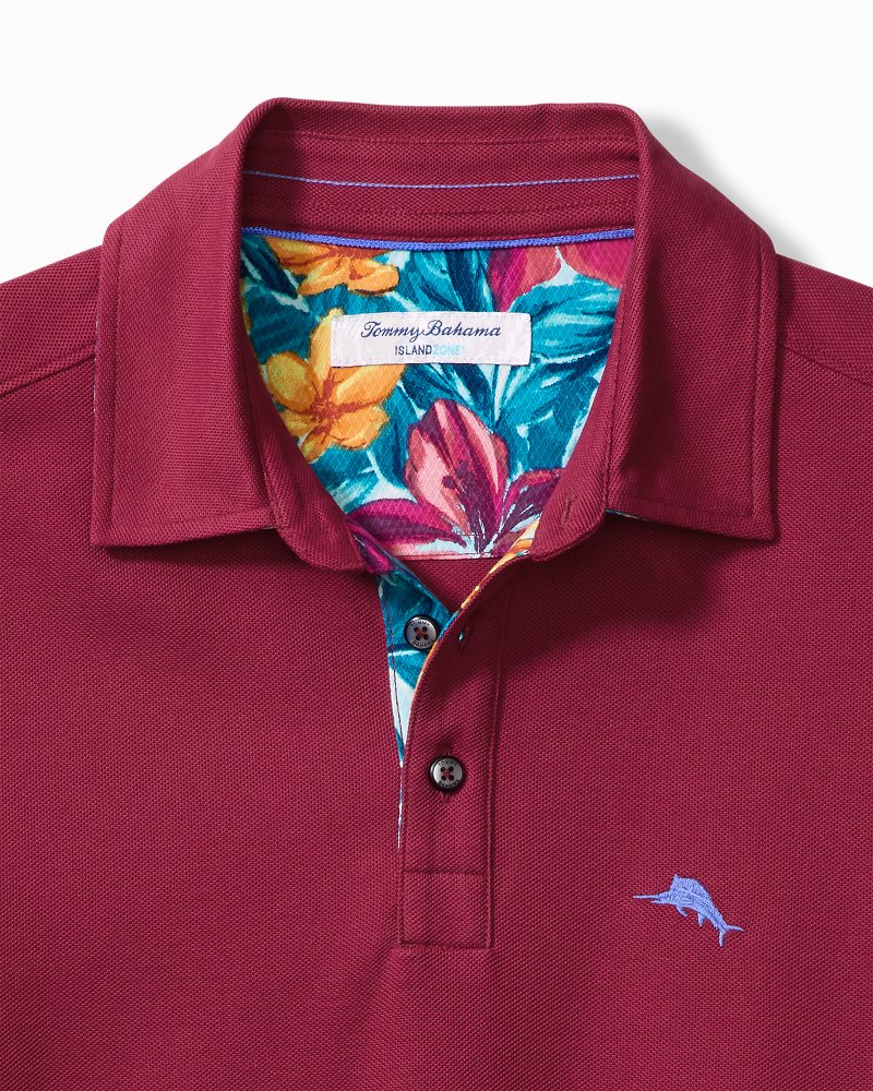 Thumbnail Image for Big & Tall Lush Blooms IslandZone® Five O'Clock Long-Sleeve Polo