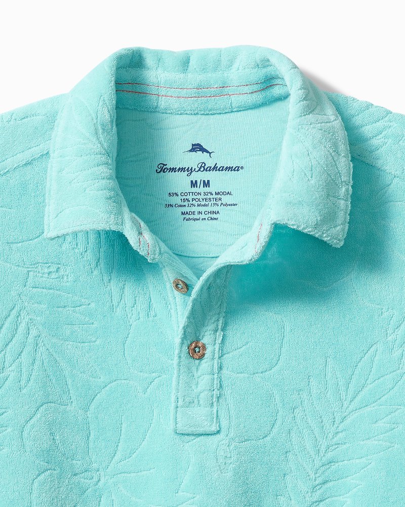 Big & Tall Poolside Terry Hibiscus Polo