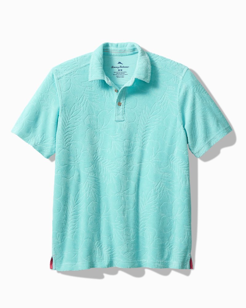 Big & Tall Poolside Terry Hibiscus Polo