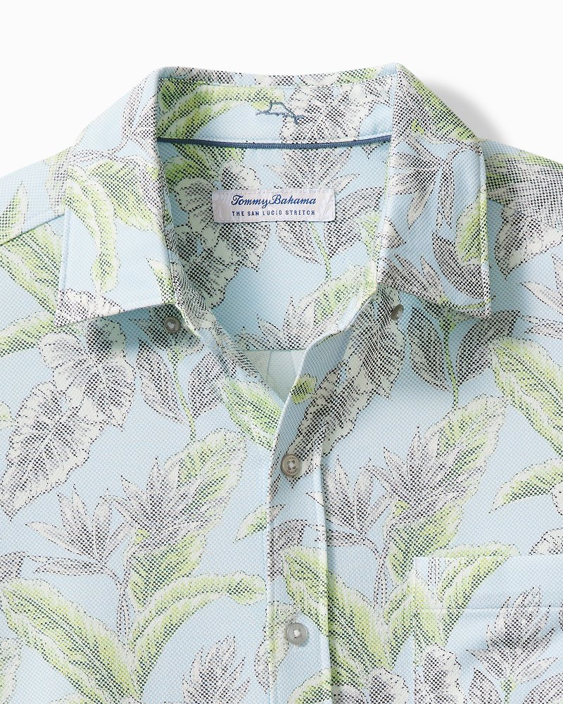 Big & Tall San Lucio Vibrant Fronds Knit Stretch Shirt