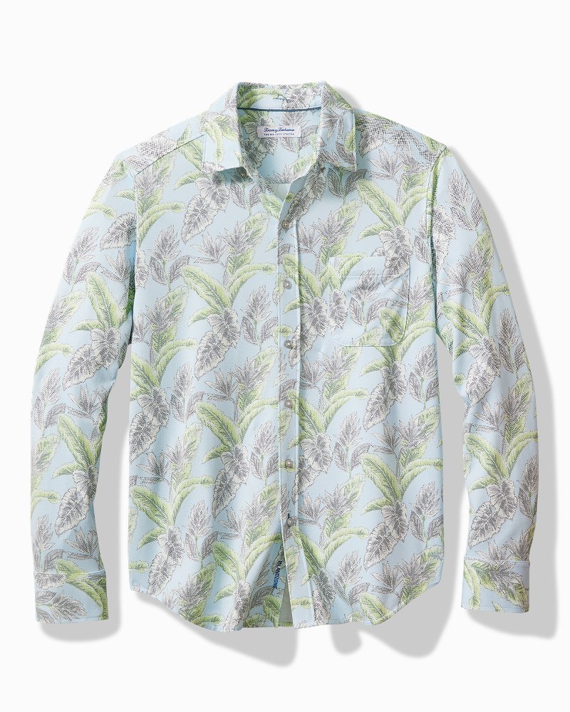 Big & Tall San Lucio Vibrant Fronds Knit Stretch Shirt