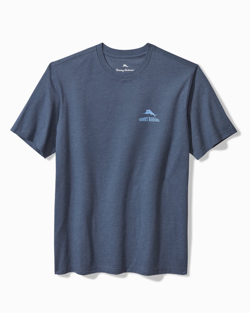 Tommy Bahama Men's Big & Tall Marlin Rising Graphic Tee - Blue - Short Sleeve T-shirts