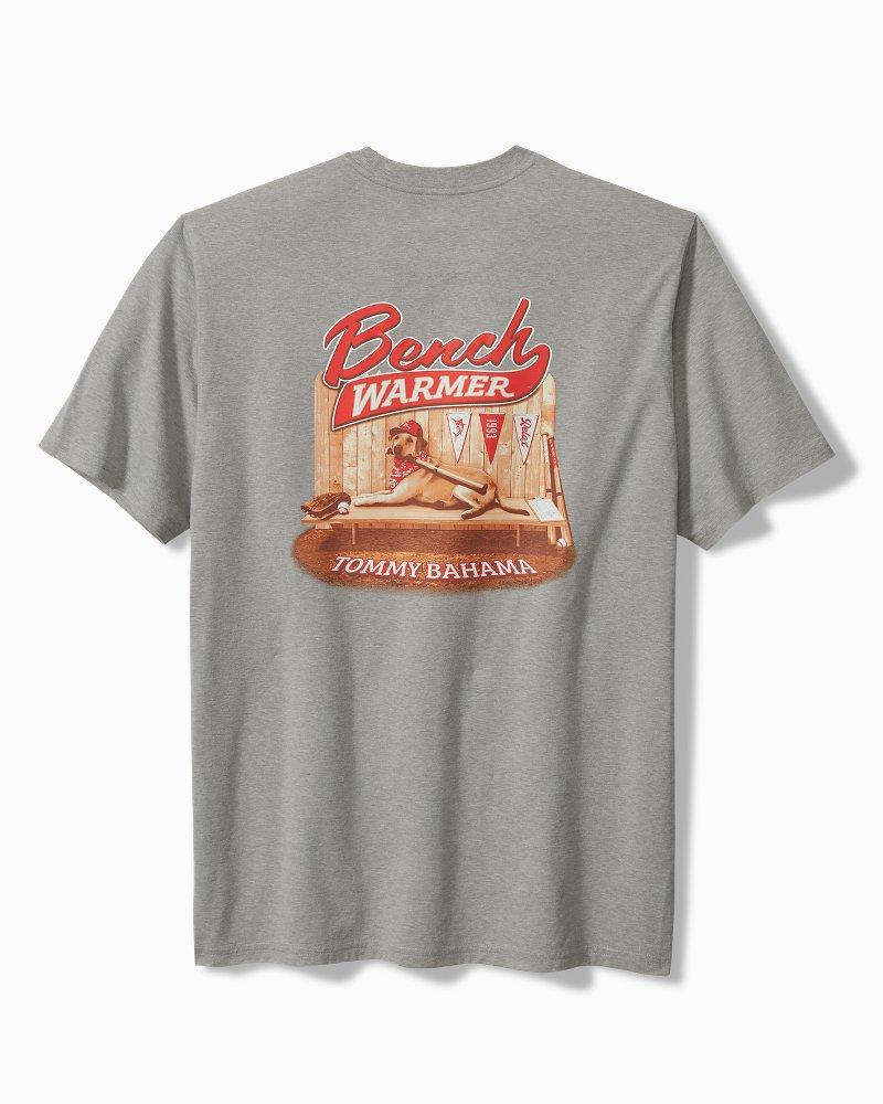 Tommy Bahama Men's Big & Tall Bench Warmer Graphic Pocket T-Shirt - Grey Heather - Size LT