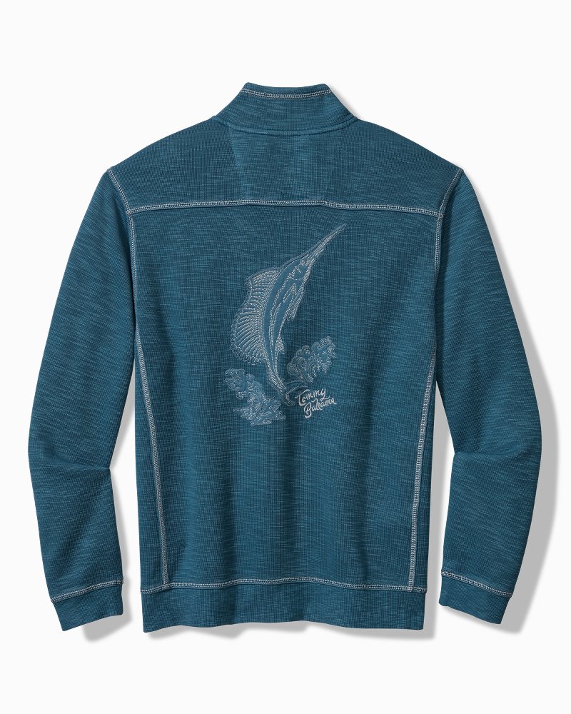 Big & Tall Tobago Bay Marlin Splash Half-Zip Sweatshirt