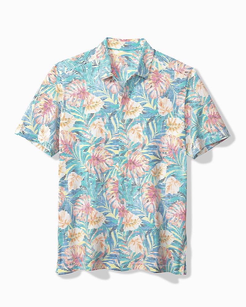 Big & Tall Costa Wave Positano Palms IslandZone® Camp Shirt