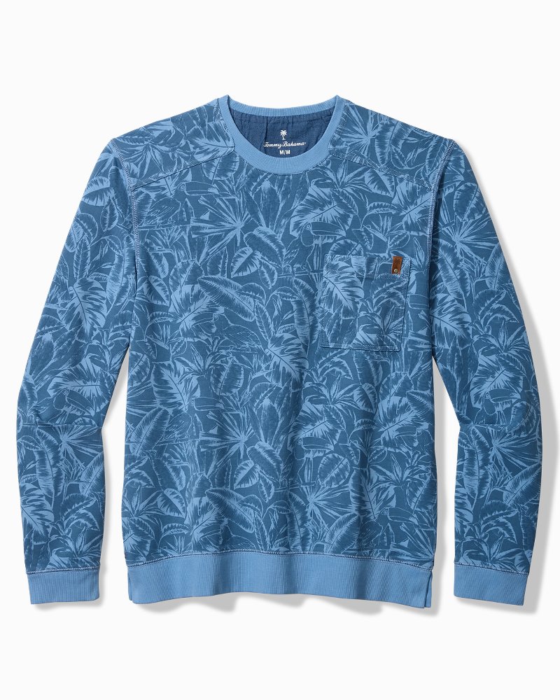 Big & Tall Ben & Terry Twilight Palms Crew Sweatshirt