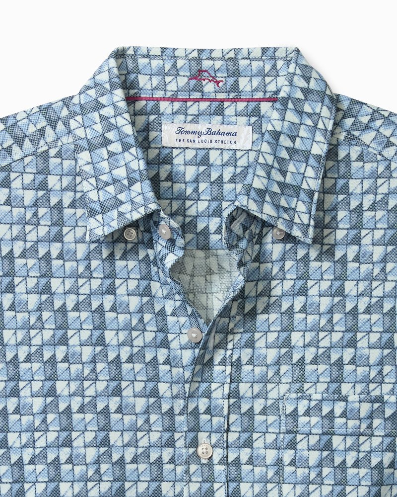 Big & Tall San Lucio Tiles Away Stretch Knit Shirt