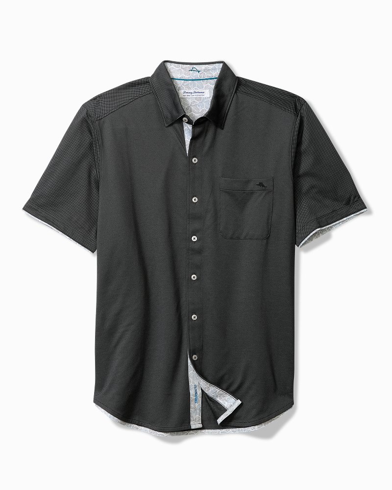 Big & Tall San Lucio Tri Leaf Geo Happy Stretch Knit Shirt