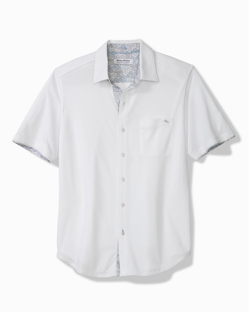 Big & Tall San Lucio Tri Leaf Geo Happy Hour Stretch Knit Shirt
