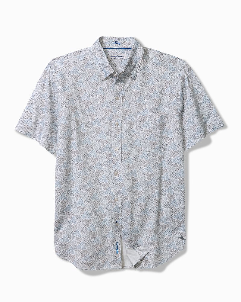 Big & Tall San Lucio Tri Leaf Geo Stretch Knit Shirt