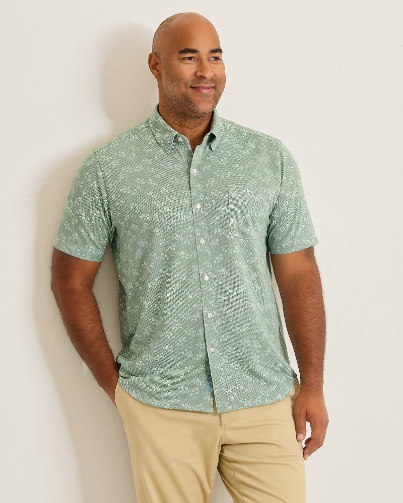 Big & Tall San Lucio Lotus Stretch Knit Shirt