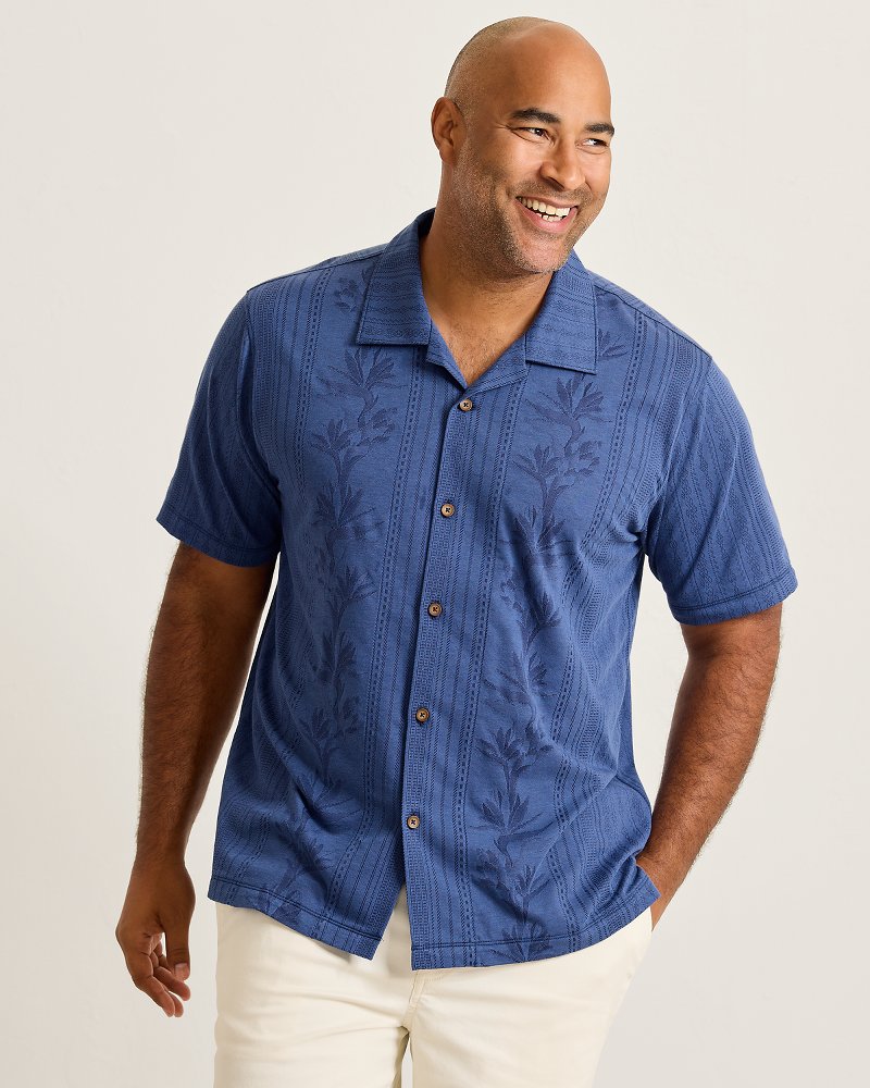 Big & Tall Palm Fresco Beach Border IslandZone® Camp Shirt