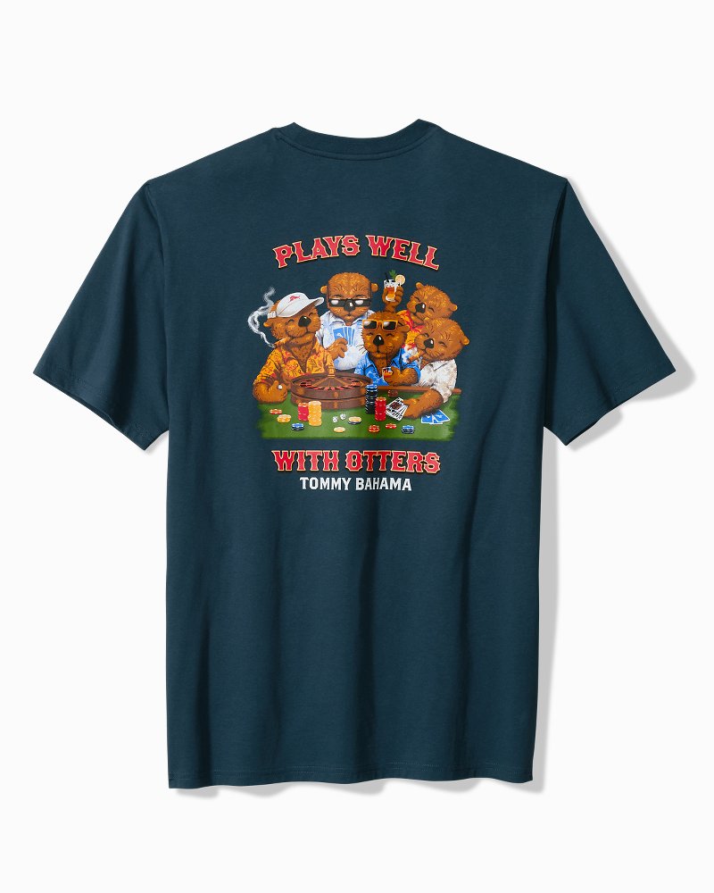 Big & Tall Plays Well With Otters Pocket Graphic T-Shirt