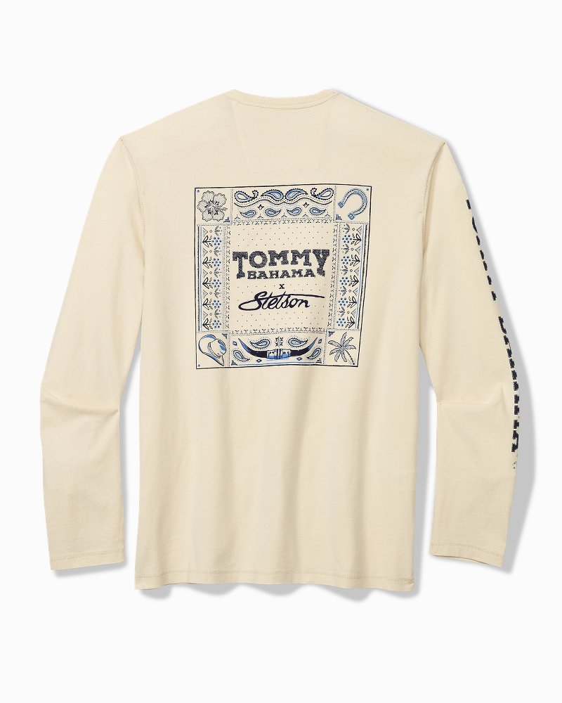 Big & Tall Tommy Bahama x Stetson Bandana Sands Long-Sleeve Lux T-Shirt