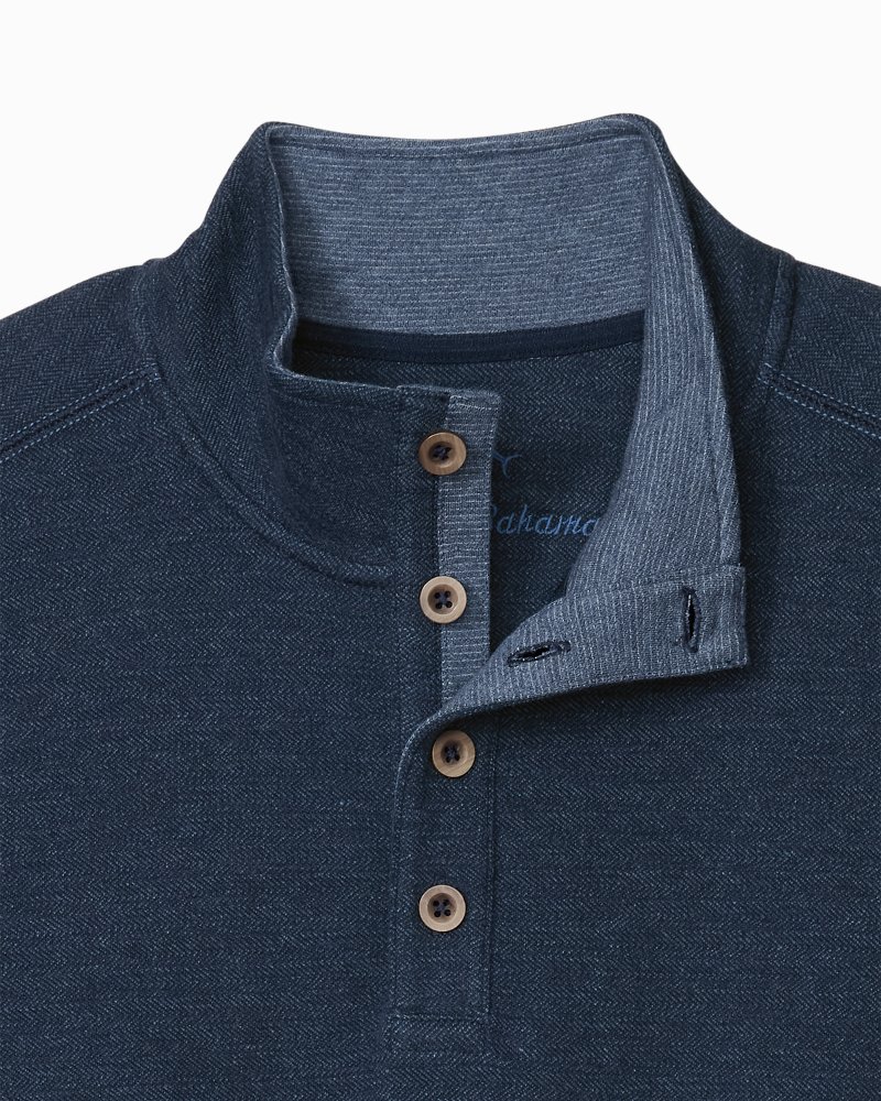 Big & Tall Camino Bluff Button Mock-Neck Sweatshirt