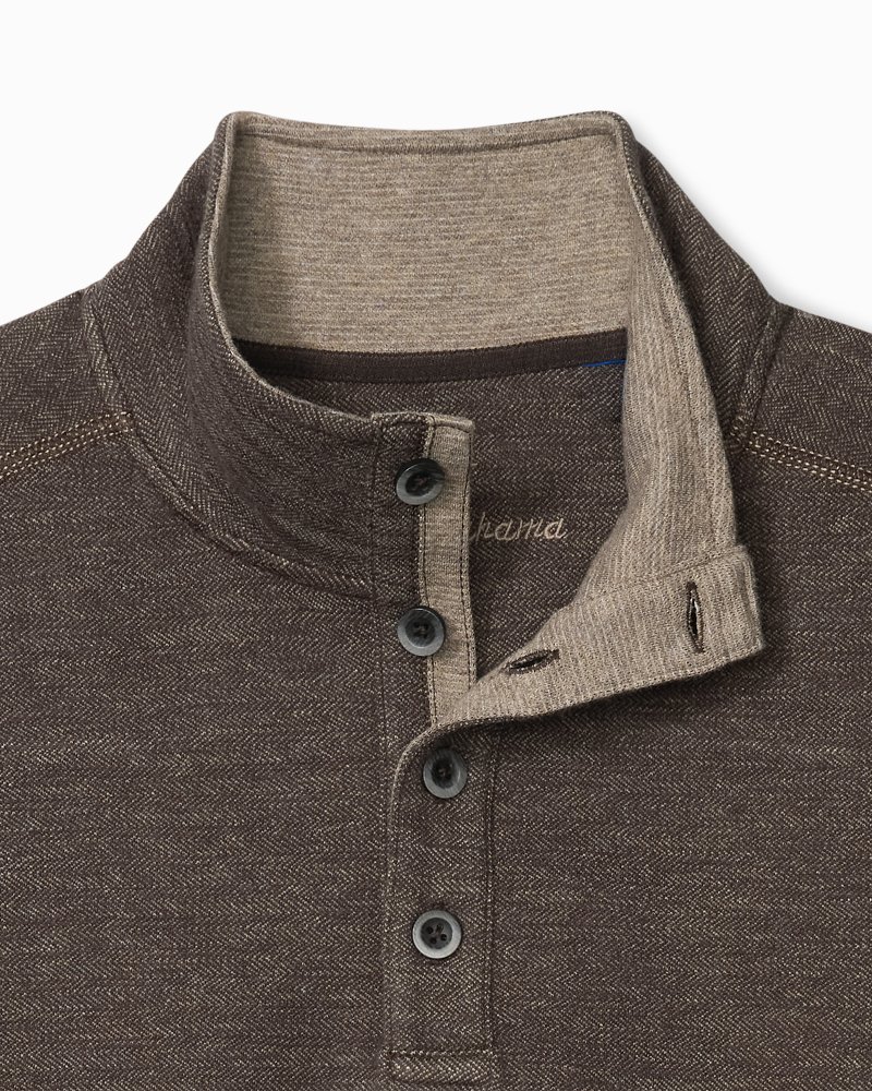 Big & Tall Camino Bluff Button Mock-Neck Sweater