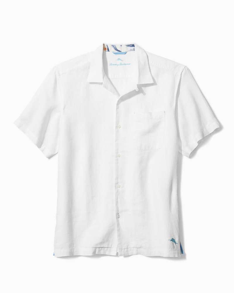 Tommy Bahama Disney Seaside Views Linen Camp Shirt - White