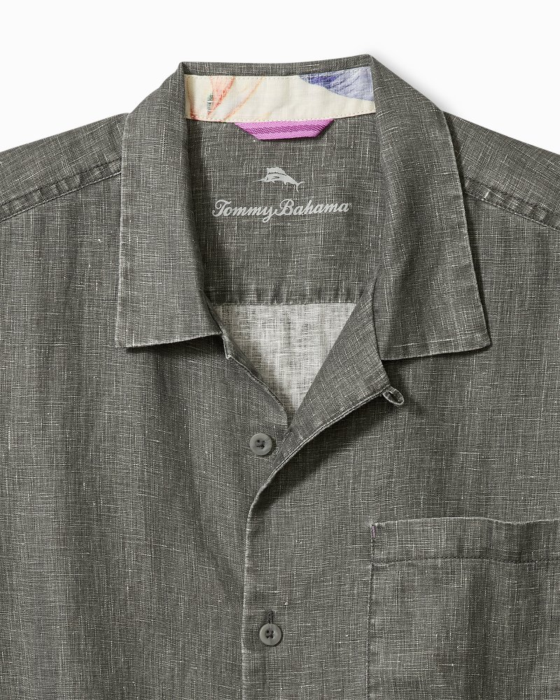 Big & Tall Sea Glass Linen Camp Shirt