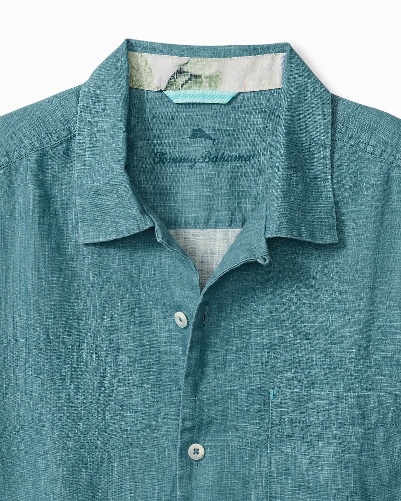 Big & Tall Sea Glass Linen Camp Shirt