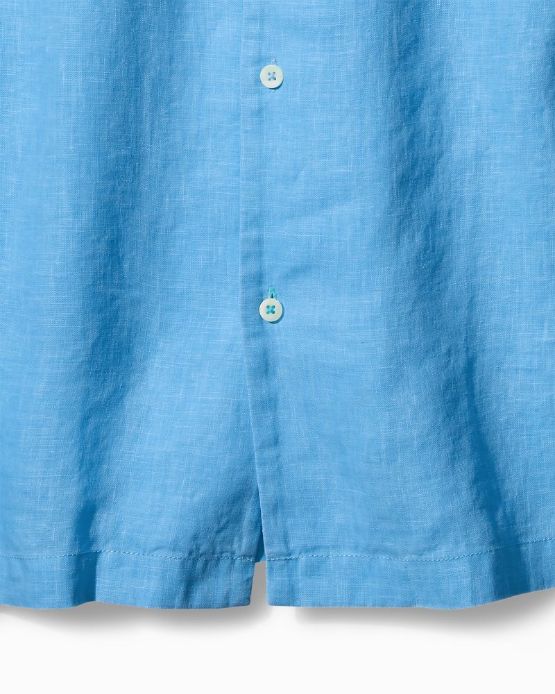Thumbnail for Big & Tall Sea Glass Linen Camp Shirt