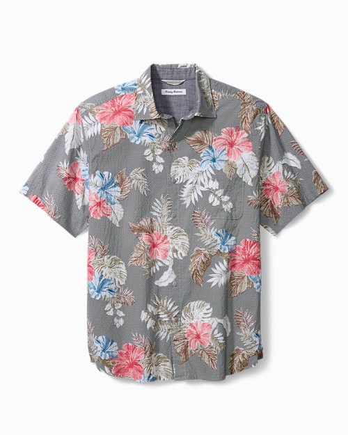 Big & Tall Bora Bora Flora Cotton-Stretch Camp Shirt