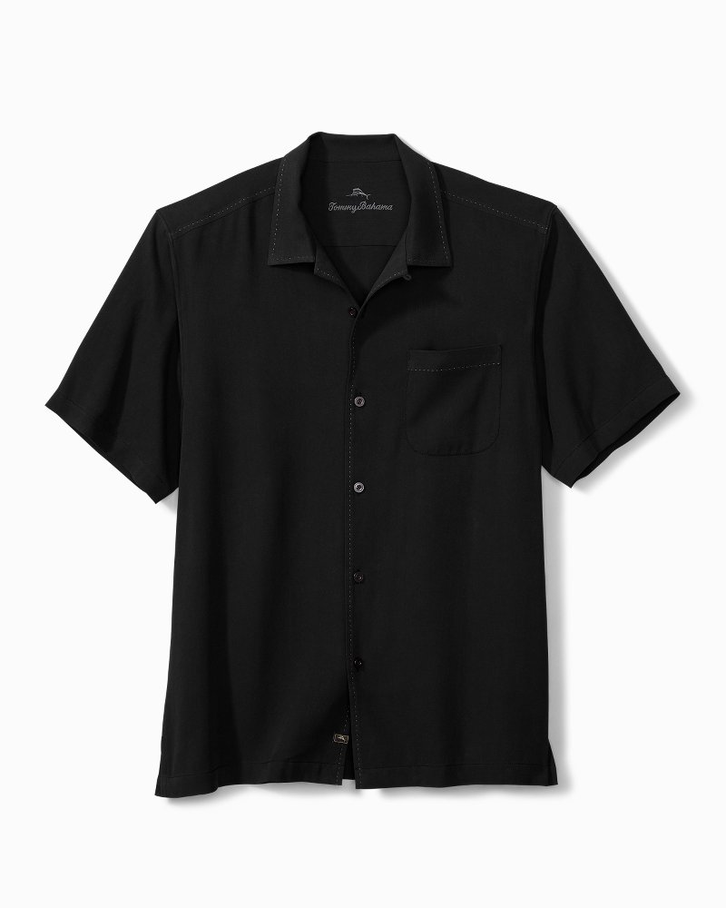 Thumbnail for Big & Tall Hawaiian Herringbone Silk Camp Shirt