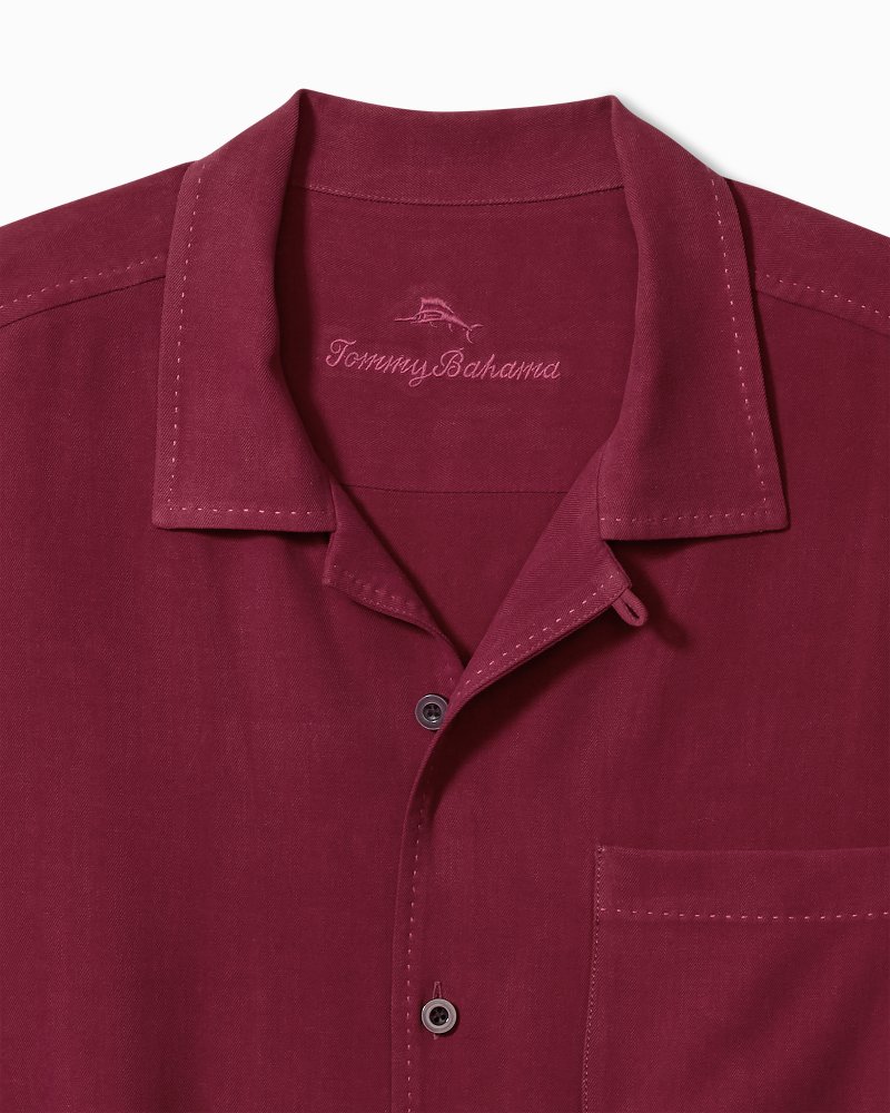 Big & Tall Hawaiian Herringbone Silk Camp Shirt