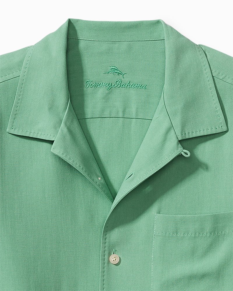 Big & Tall Hawaiian Herringbone Silk Camp Shirt