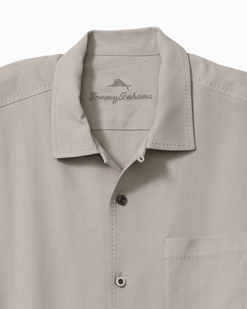 Big & Tall Hawaiian Herringbone Silk Camp Shirt