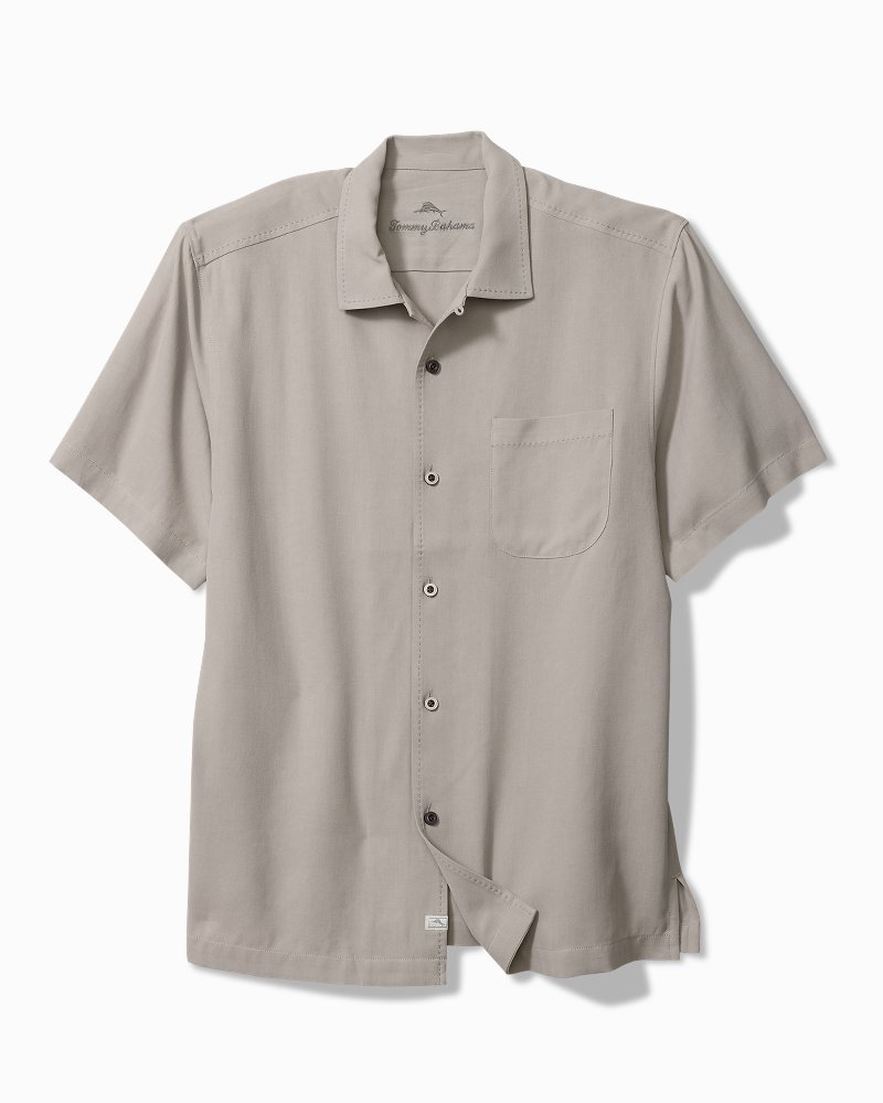 Big & Tall Hawaiian Herringbone Silk Camp Shirt