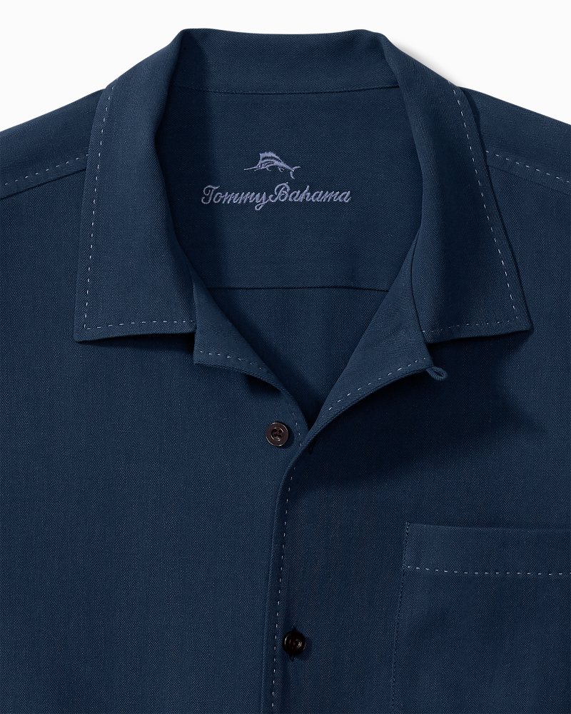 Big & Tall Hawaiian Herringbone Silk Camp Shirt