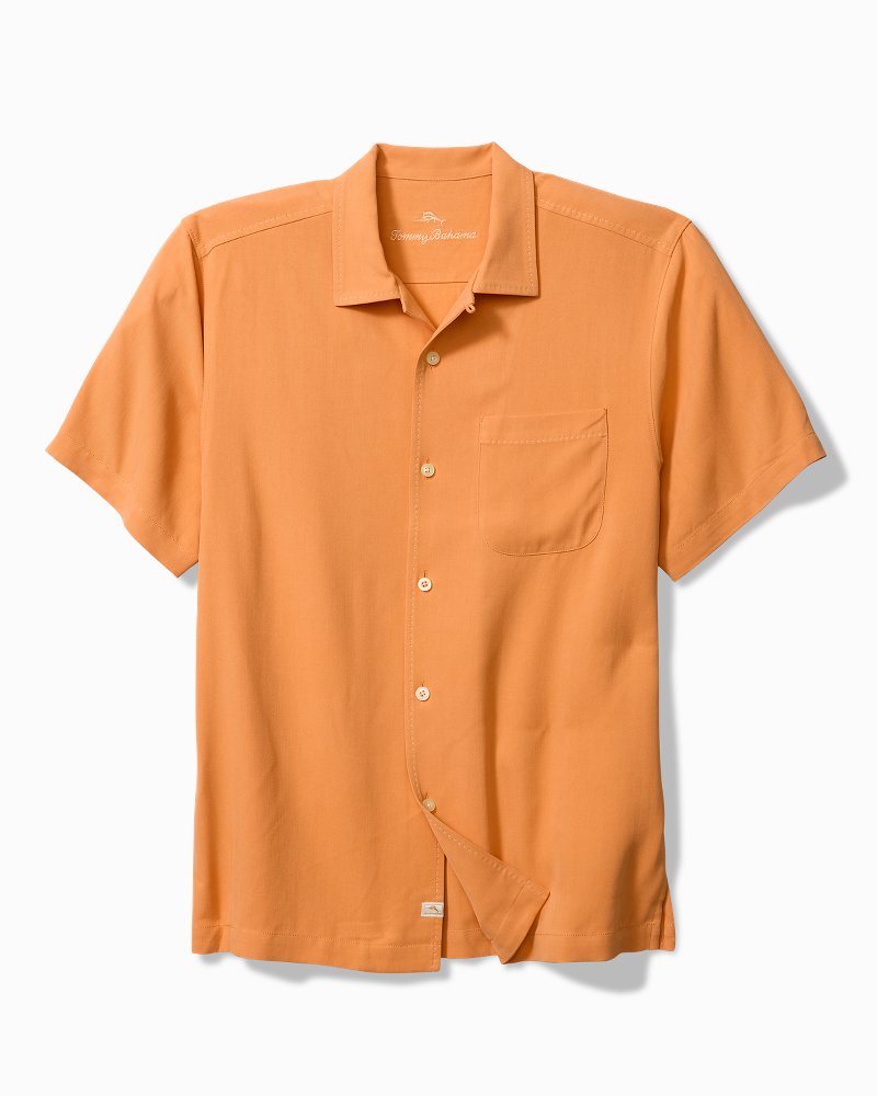 Big & Tall Hawaiian Herringbone Silk Camp Shirt