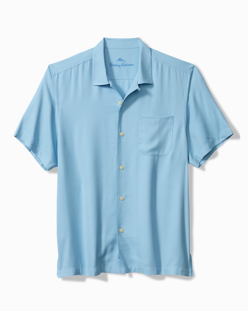 Big & Tall Hawaiian Herringbone Silk Camp Shirt