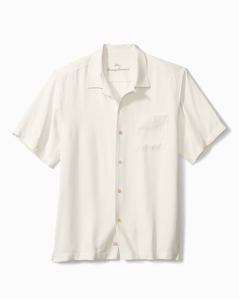 Big & Tall Hawaiian Herringbone Silk Camp Shirt