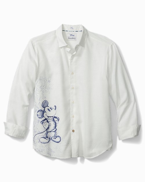 Big & Tall Disney Sketched in Leaves Linen Long-Sleeve Shirt
