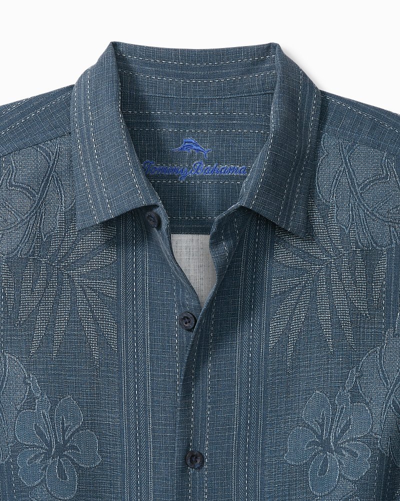 Kansas City Royals Tommy Bahama Jungle Shade Silk Camp Button-Up Shirt -  Royal