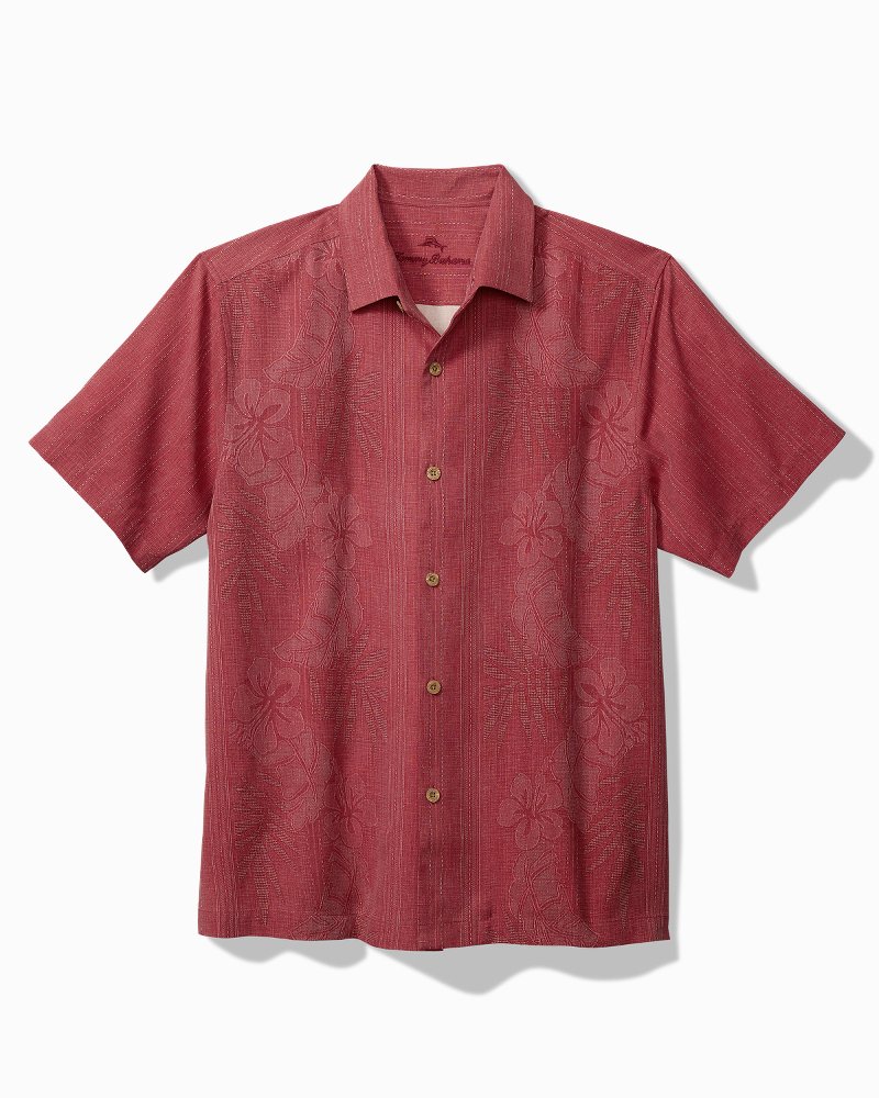 Big & Tall Bali Border Silk Camp Shirt