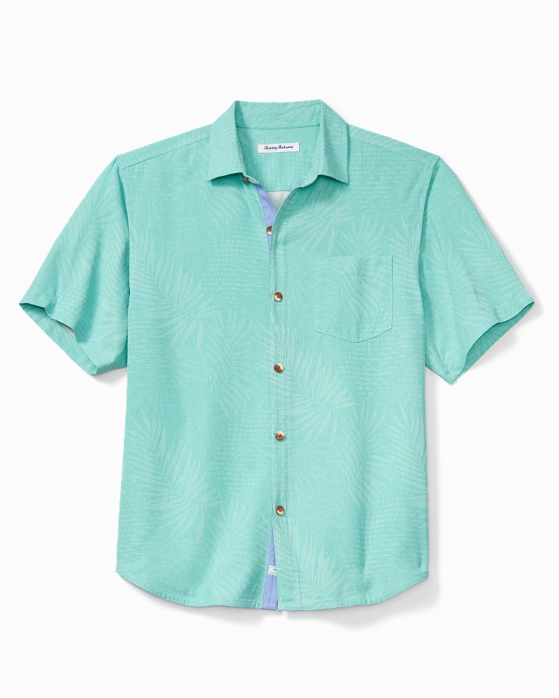 Mens Batick Bay Big & Tall Aqua Hawaiian Short Sleeve Button Front Shirt XLT 