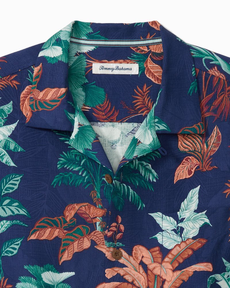 Big & Tall Kehoe Beach Palms Silk Camp Shirt